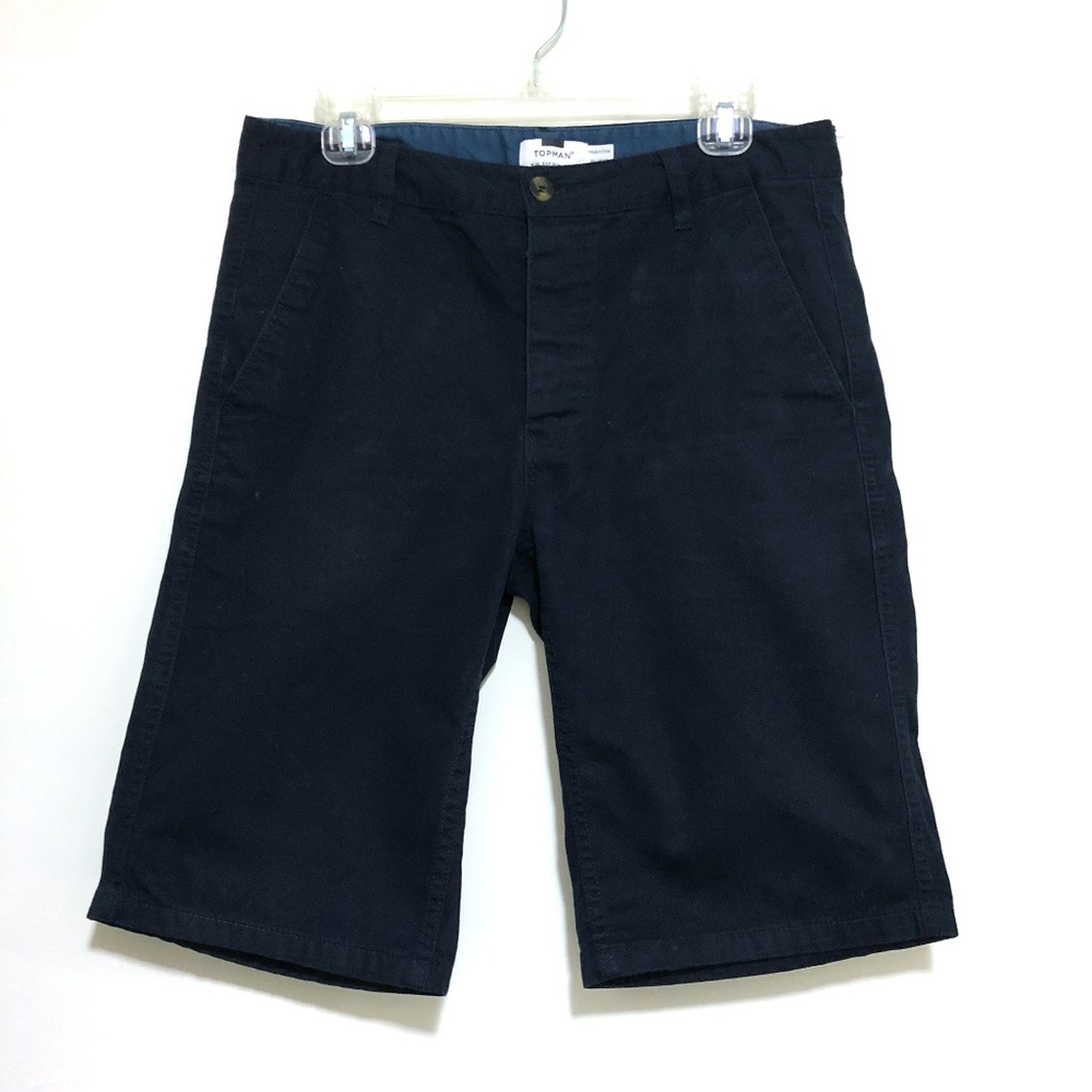 Topman Stretch Skinny Chino Shorts Navy